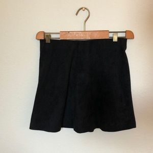 Black suede mini skirt